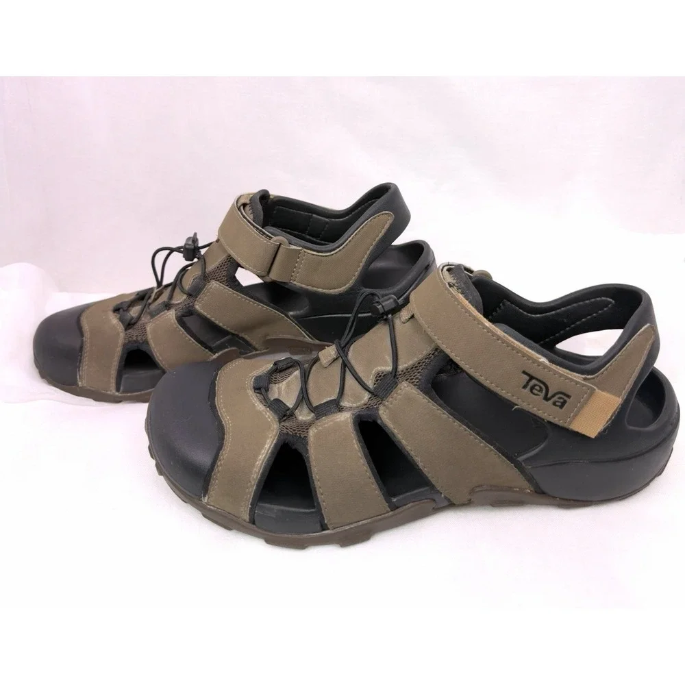 Teva Flintwood Mens 11 Brown Closed Toe Sport Sandals Hiking Water Fisherman EUC